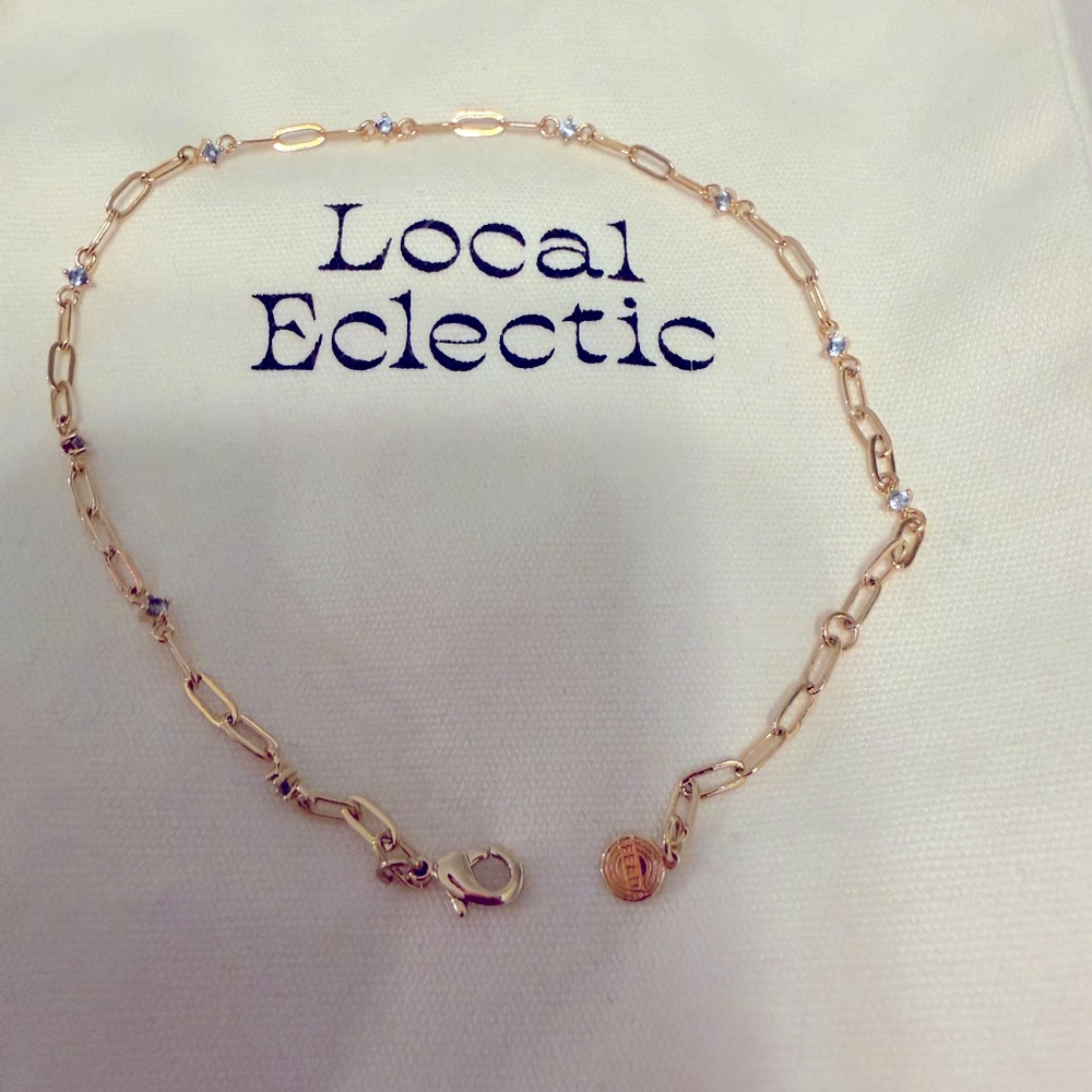 Local Eclectic Gold & Crystal Anklet